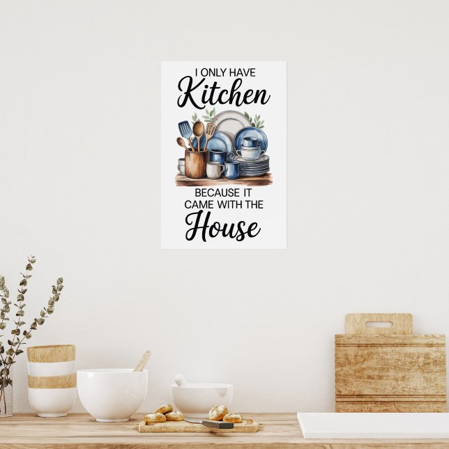Roligt Citat Köket Poster (Kök)