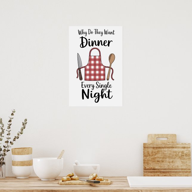 Roligt Citat Köket Poster (Kök)
