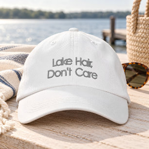Roligt Citat Lake Hair Don't Care Typografi Broderad Keps