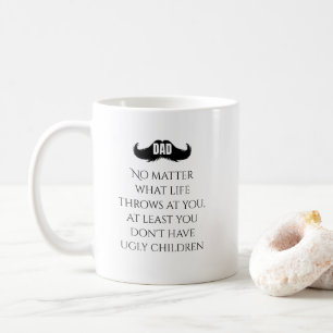 Roligt citat om pappa - Mustaschkonst Kaffemugg