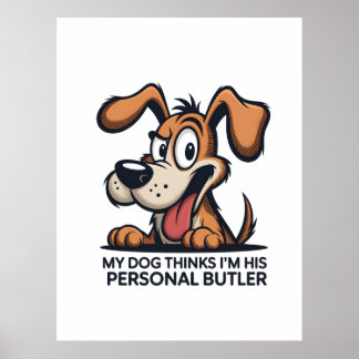 Roligt citat om tecknad hundbutler poster