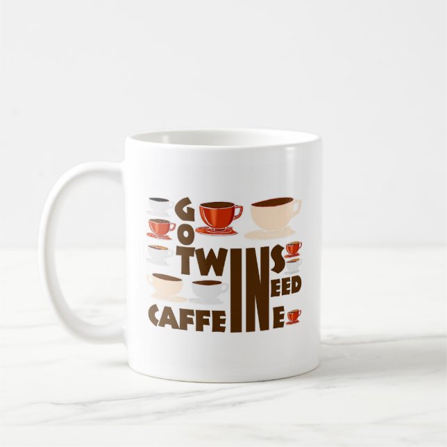 roligt citat om tvillingar kaffemugg (Vänster)