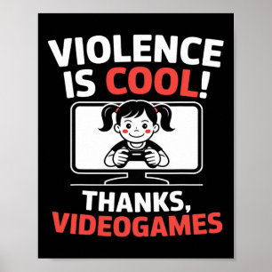 Roligt Citat Våld Samt Coolt Tack Videospel Poster