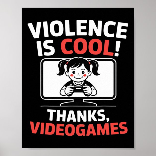 Roligt Citat Våld Samt Coolt Tack Videospel  Poster (Framsidan)