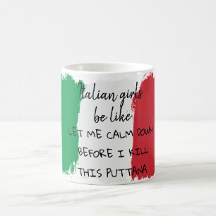 Roligt citationstecken för italienska flickor kaffemugg