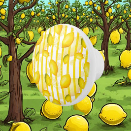 Roligt citronfrukt rand mönster köksknav knopp