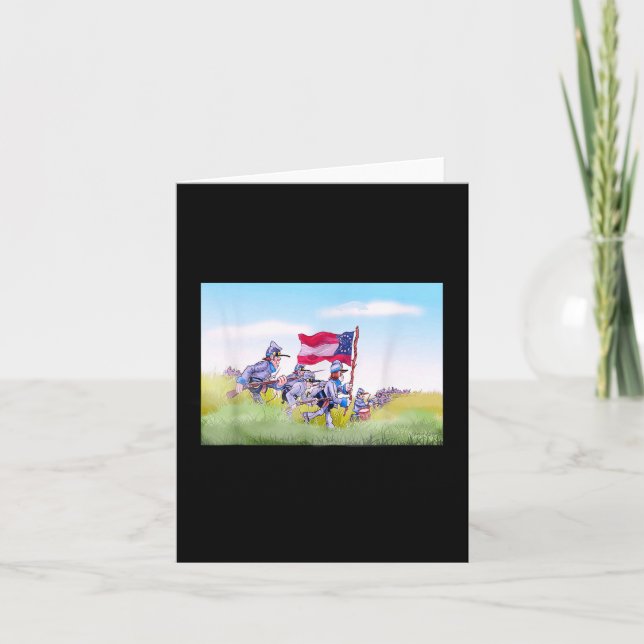 Roligt Civil Krig Picketts Charge Kort (Framsida)