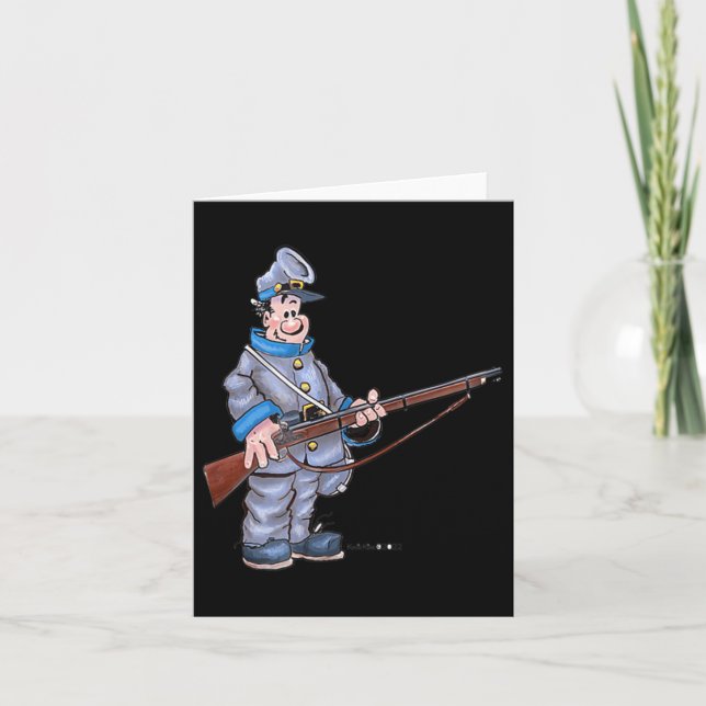 Roligt Civil Krig Soldier Kort (Framsida)