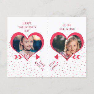 Roligt Class Valentines Day Party Heart Photo Card Helg Vykort