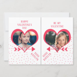 Roligt Class Valentines Day Party Heart Photo Card Julkort