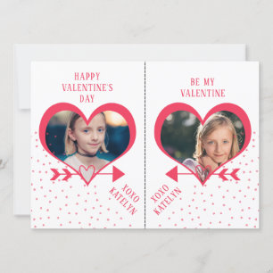 Roligt Class Valentines Day Party Heart Photo Card Julkort