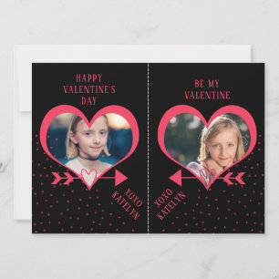 Roligt Class Valentines Day Party Heart Photo Card Julkort