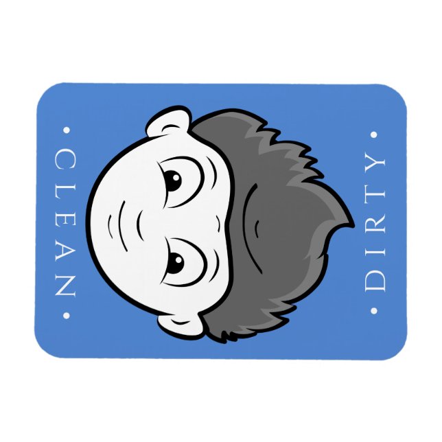 Roligt Clean Boy, Dirty Old Man Dishwasher Magnet (Horisontell)