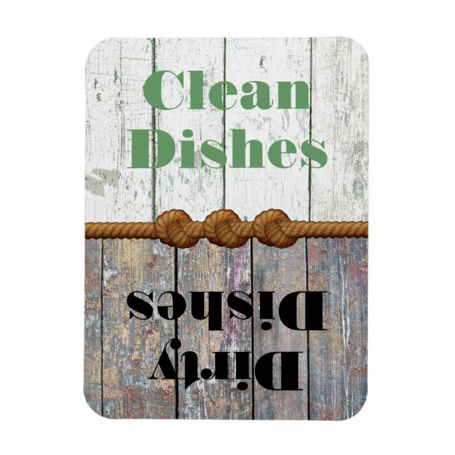 Roligt Clean / Dirty Dishwasher Magnet (Vertikal)