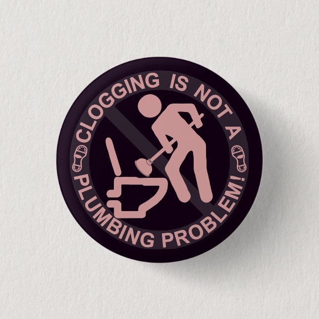 Roligt Clogger stoppa till Knapp (Framsida)