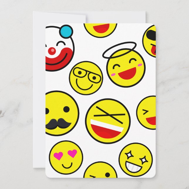 roligt clown emojis inbjudningar (Framsida)