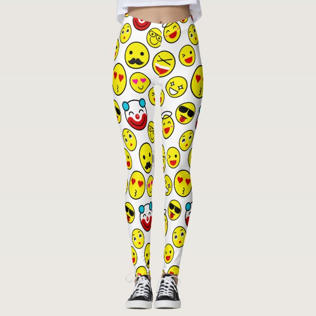 roligt clown emojis leggings (Framsida)