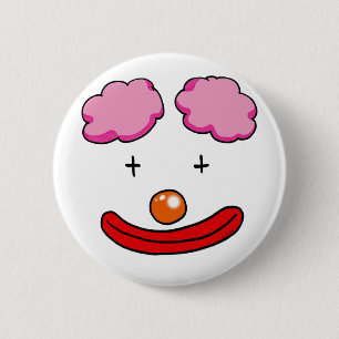 Roligt clownansikte knapp
