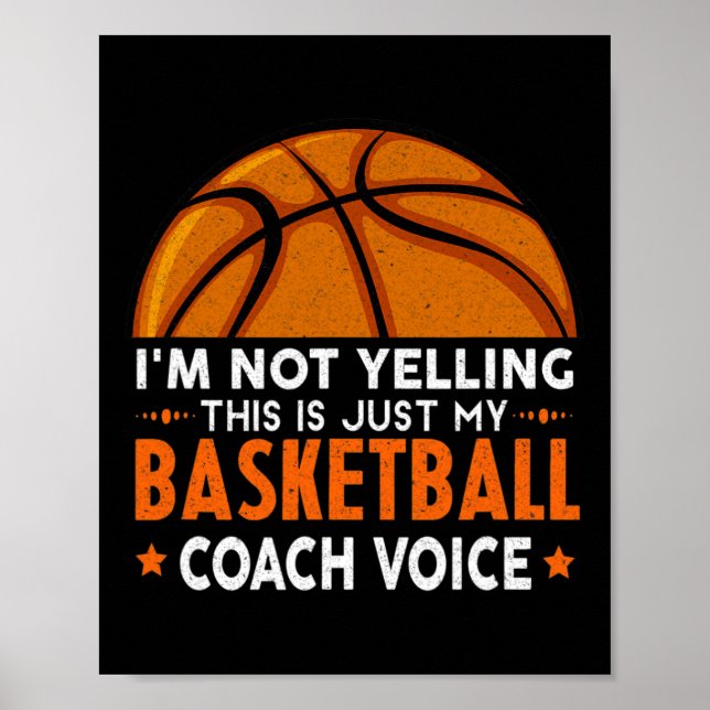 Roligt Coach Bysketbyll Player Kids Poster (Framsidan)