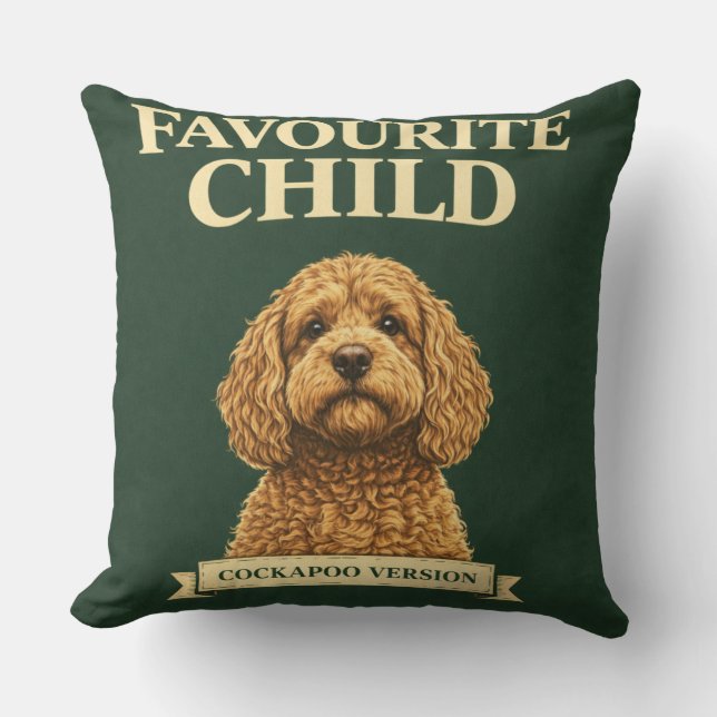 Roligt Cockapoo-present | Favoritbarn Kudde (Framsida)