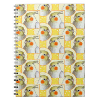 Roligt Cockatiel Gult White Mönster Pet Bird Schoo