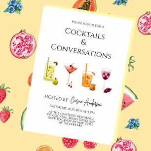 Roligt Cocktails och Conversation Inbjudningar