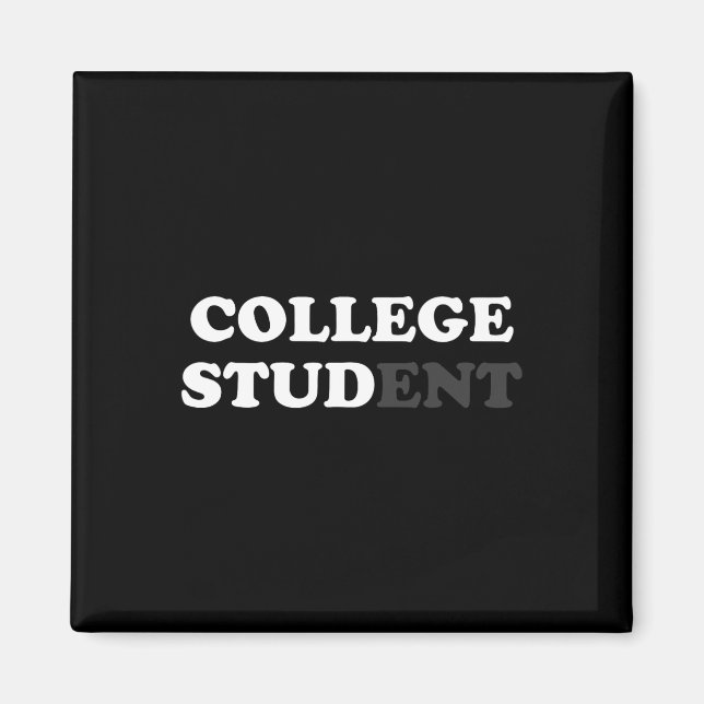 Roligt College Student presenterar För manar Colle Magnet (Framsidan)
