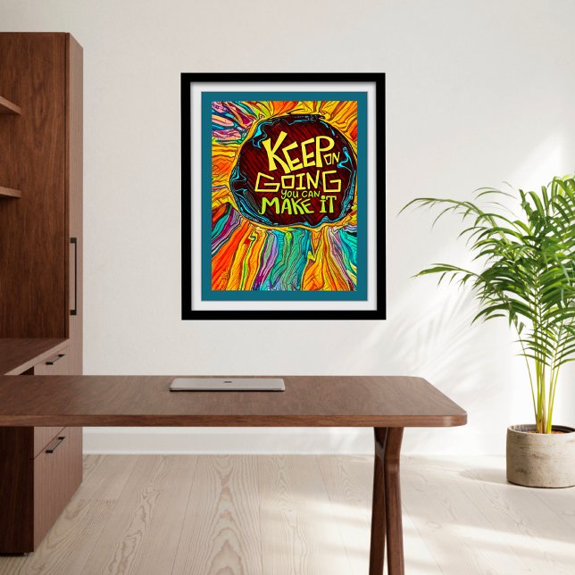 Roligt Colorful Abstrakt Expert Beginner Classroom Poster (Fun, modern keep on going classroom, Poster by Inspirivity)