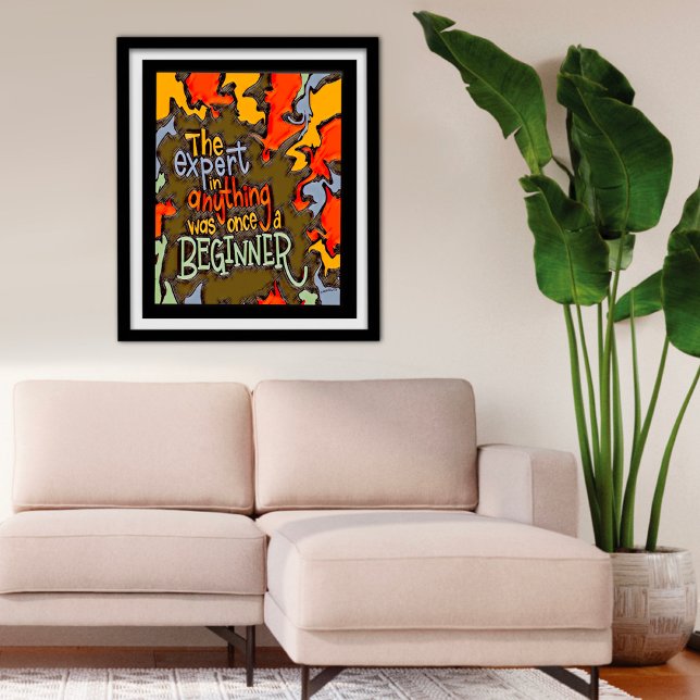 Roligt Colorful Abstrakt Expert Beginner Classroom Poster (Skapare uppladdad)