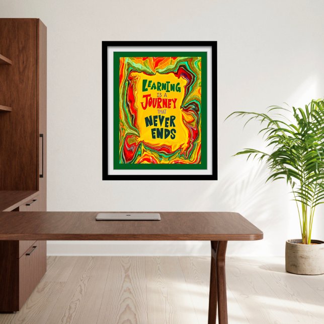 Roligt Colorful Abstrakt Learning Journey Classroo Poster (Colorful Learning Quote Abstract Classroom poster by Inspirivity
)