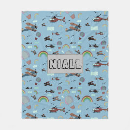 Roligt Colorful Aviation Fleecefilt