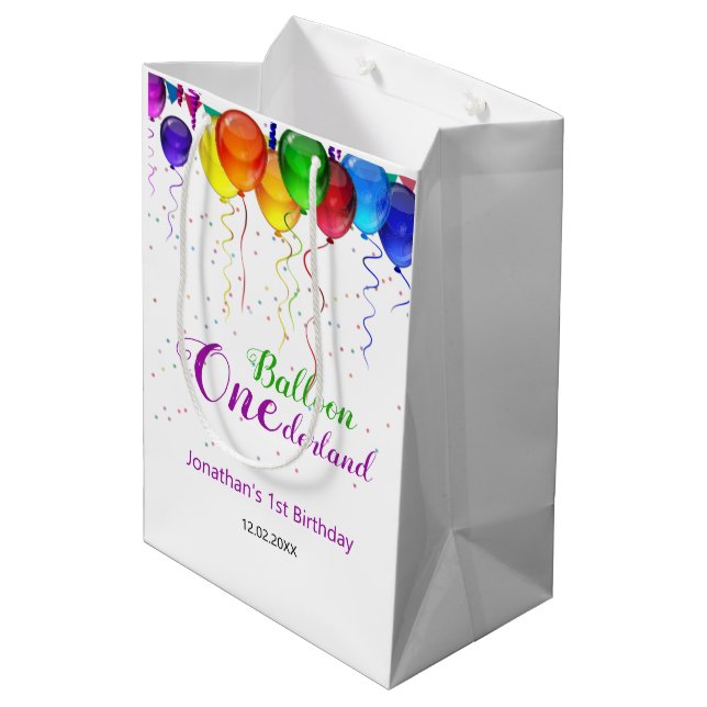 Roligt Colorful Balloon Wonderland 1st Birthday (Baksidan Vinklad)