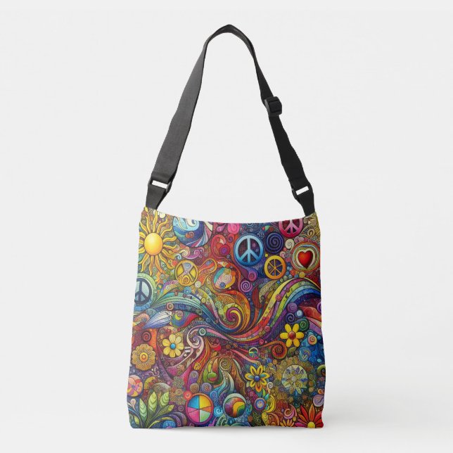 Roligt Colorful Boho Kor body Bag Axelväska (Framsida)