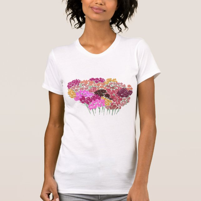 Roligt Colorful Bright Lycklig Flowers T Shirt (Framsida)