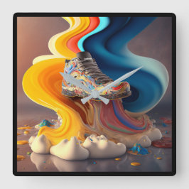 Roligt Colorful Candy Clock Fyrkantig Klocka