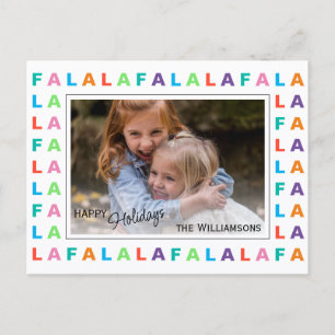 Roligt Colorful Classic FA LA LA LA-Julhelg Vykort