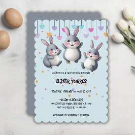 Roligt Colorful Cute Hoppers Bunny Baby Shower Inbjudningar