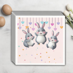 Roligt Colorful Cute Hoppers Bunny Baby Shower Pappersservett