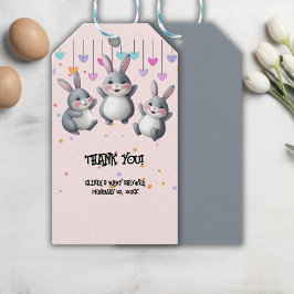 Roligt Colorful Cute Hoppers Bunny Baby Shower Presentetikett