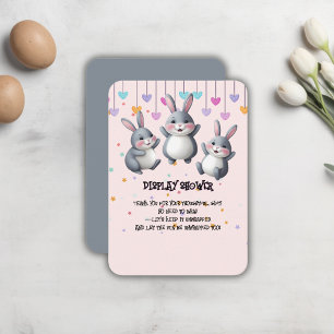 Roligt Colorful Cute Hoppers Bunny Baby Shower Tilläggskort