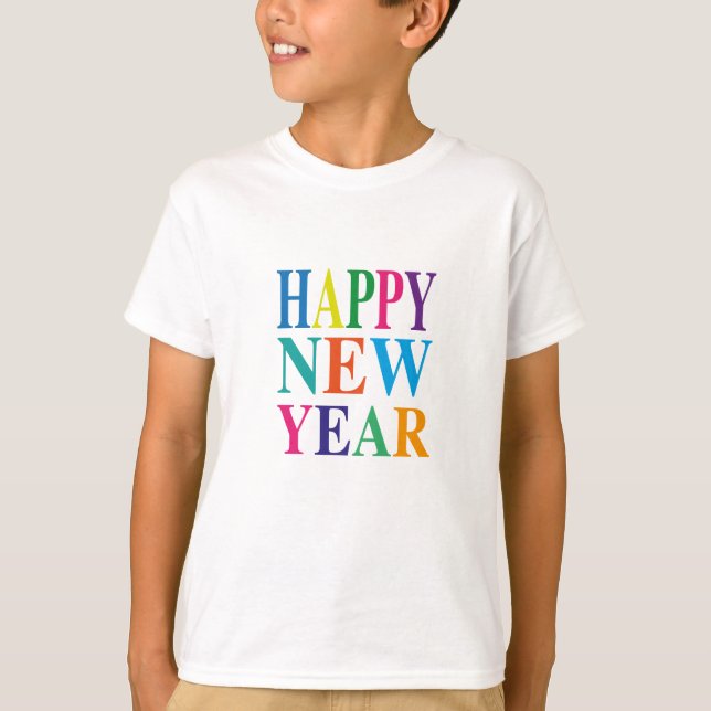 Roligt Colorful Gott nytt år T-Shirt (Framsida)