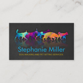 Roligt Colorful Hundar - Dog Walker Affärskort Visitkort