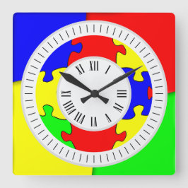 Roligt Colorful Jigszawa Puzzle Roman Hours and Pr Fyrkantig Klocka
