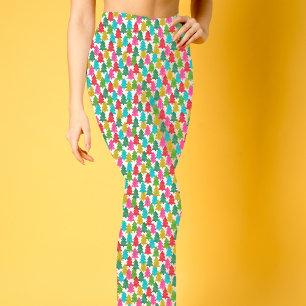 Roligt Colorful Julgranar Mönster Leggings
