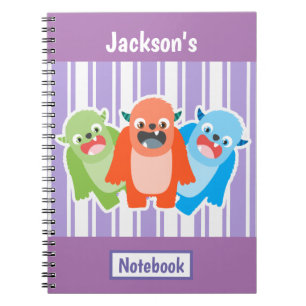 Roligt Colorful Monsters Personlig Kids Anteckningsbok