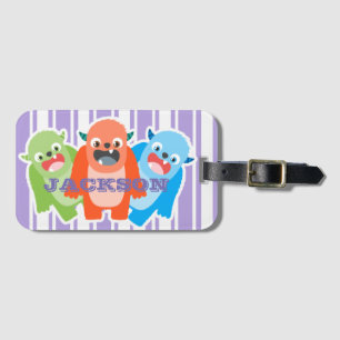 Roligt Colorful Monsters Personlig Kids Bagagebricka