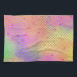 Roligt Colorful Ombre Pastel Sjöjungfru Mönster Kökshandduk<br><div class="desc">Coola Pastels Rosa,  Lila,  skalning och Orange Ombre Sjöjungfru skalas med guldblomma Mönster. Denna sjöjungfru av roligten är perfekt för ett under Sjöjungfrun Birthday Gift.</div>