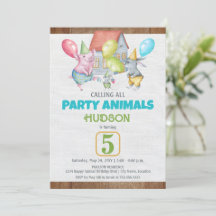 Roligt Colorful Party Animals Boy Birthday