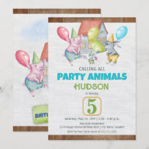 Roligt Colorful Party Animals Boy Birthday