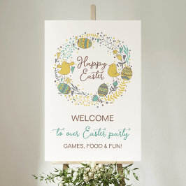 Roligt Colorful Påsk Brunch Egg Hunt Välkomsttecke Poster